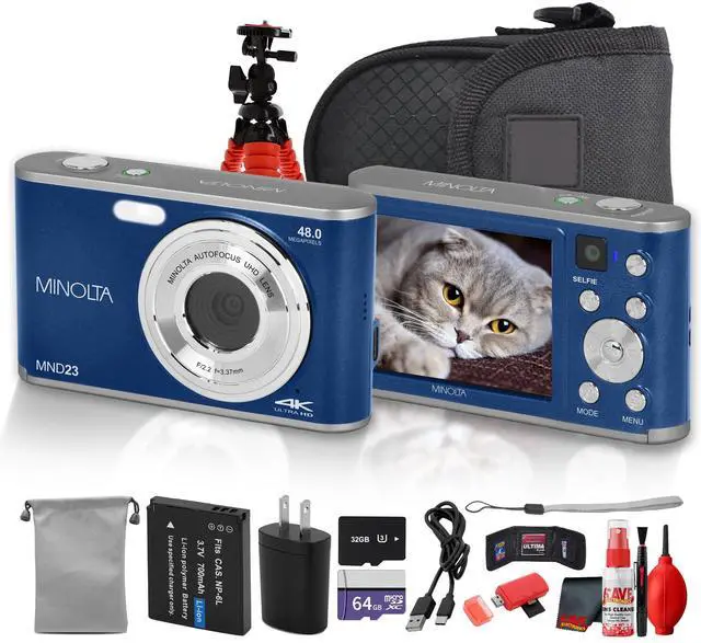 Main image of Minolta MND23 Digital Camera (Blue), 48MP Point & Shoot Camera, 2.7K Video Recording, 16x Digital Zoom + More
