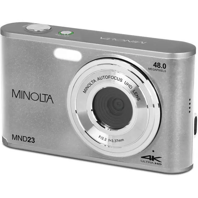 Alt view image 4 of 4 - Minolta MND23 Digital Camera (Silver), 48MP Point & Shoot Camera, 2.7K Video Recording, 16x Digital Zoom + More