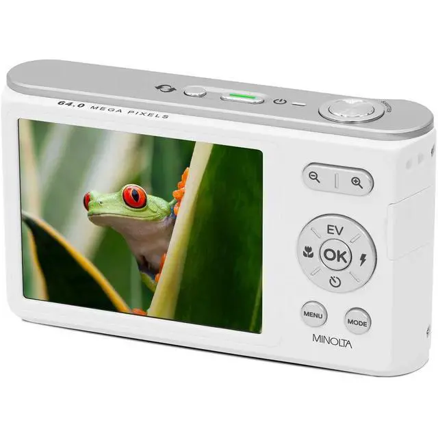 Alt view image 3 of 4 - Minolta MNZ6E Dual Screen Digital Camera (White), 64MP Digital Camera, 4K UHD Video, 6x Optical Zoom, Dual LCD Screens, + More