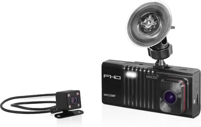 Alt view image 2 of 4 - Minolta MNCD338T 3-Channel Dash Camera (Black) 1080P Full HD Dash Cam with Front, Interior & Rear Cameras, 3.0" LCD Display, 130° Wide-Angle Lens + More