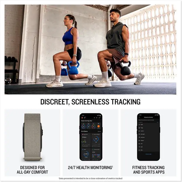 Alt view image 4 of 4 - Garmin CIRQA Smart Band Activity & Fitness Tracker French Gray (S-M) Kit