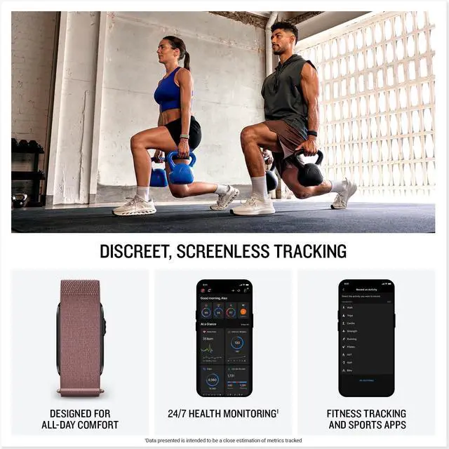 Alt view image 4 of 4 - Garmin CIRQA Smart Band Activity And Fitness Tracker Mauve (S-M) Bundle