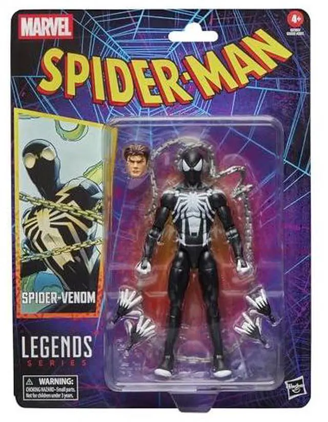 Main image of Marvel Legends Series Spider-Venom, Retro Cardback Spider-Man Comics Collectible 6-Inch Scale Action Figure
