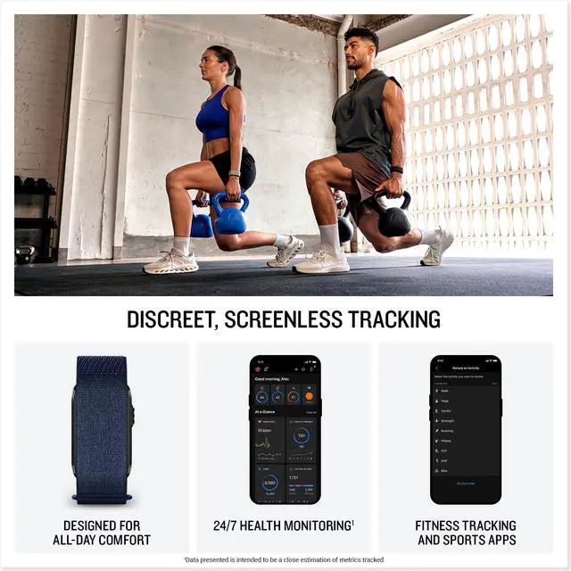 Alt view image 4 of 4 - Garmin CIRQA Smart Band Activity And Fitness Tracker Captain Blue (S-M) Kit