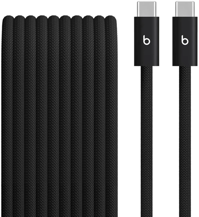 Alt view image 2 of 4 - Beats 240W USB-C to USB-C Braided Cable, Fast Charging, Durable/Tangle Free, Compatible with Apple and Android Devices (3 m/10 ft) - Bolt Black