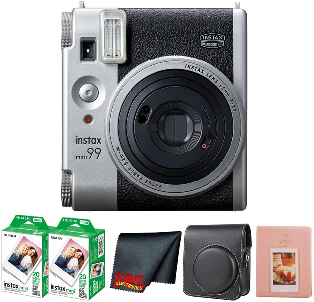 Main image of Fujifilm Instax Mini 99 Instant Film Camera Silver + 40 Sheets, Case Bundle