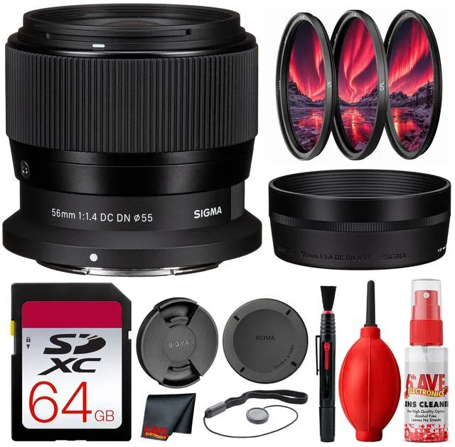 Main image of Sigma 56mm f/1.4 DC DN Contemporary Lens for Nikon Z Mirrorless + 64GB Card
