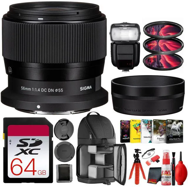 Main image of Sigma 56mm f/1.4 DC DN Contemporary Lens for Nikon Z + 64GB Card + More