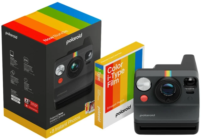 Main image of Polaroid Now Gen 3 Instant Camera, Black + Color Film Bundle (8 Photos)