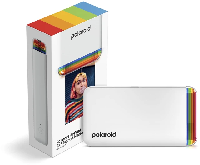 Main image of Polaroid Hi-Print - 2nd Generation Bluetooth Connected 2x3 Pocket Photo Dye-Sub Printer - White Printer Only (9128)