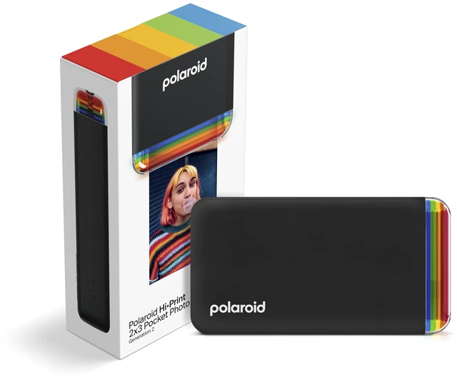 Main image of Polaroid Hi-Print - 2nd Generation Bluetooth Connected 2x3 Pocket Photo Dye-Sub Printer - Black Printer Only (9129)