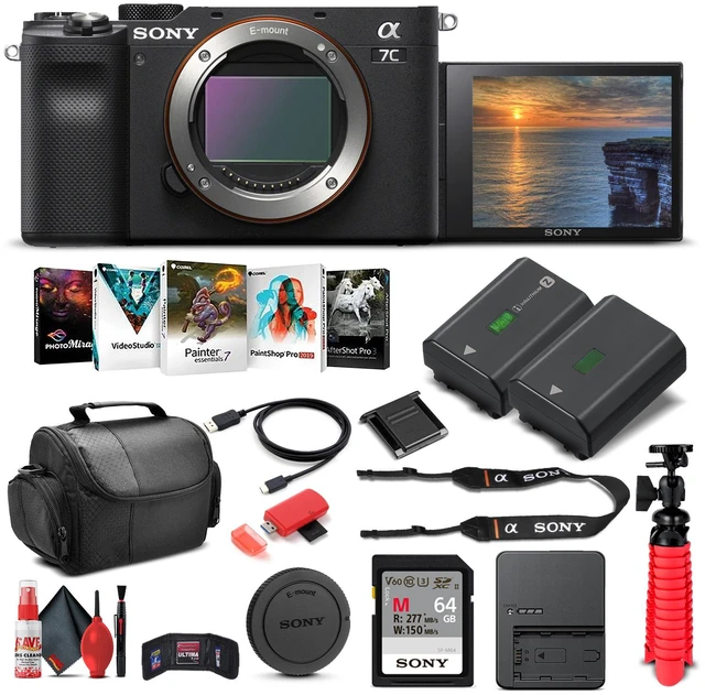 Main image of Sony Alpha a7C Mirrorless Digital Camera (Body Only, Black) (ILCE7C/B) Basic Bundle