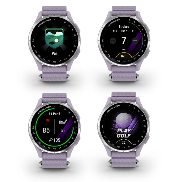 Alt view image 2 of 4 - Garmin Approach J1 Junior GPS Golf watch - Silver with Lilac Band Bundle
