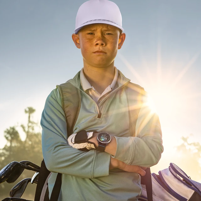 Alt view image 4 of 4 - Garmin Approach J1 Junior GPS Golf watch - Silver with Lilac Band Bundle