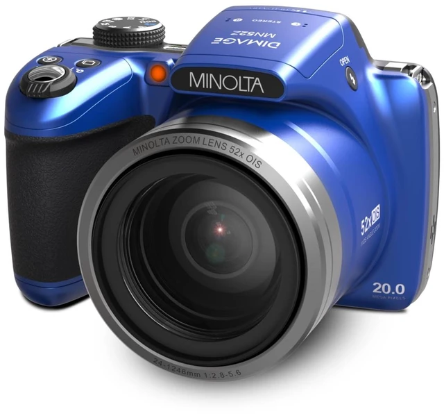 Alt view image 12 of 12 - Minolta MN52Z 20MP 4K Ultra HD Bridge Camera with 52x Optical Zoom - Blue