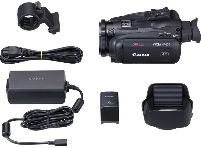 Alt view image 5 of 6 - Canon Vixia HF G70 UHD 4K Camcorder + 64GB Memory Card + Bag + More