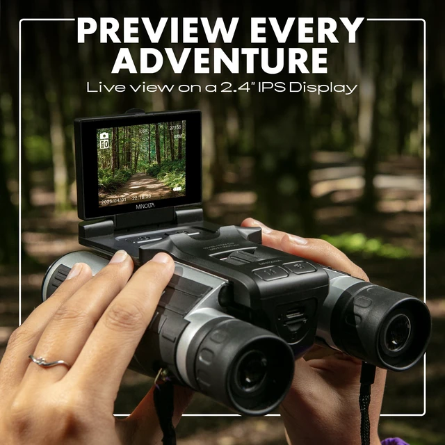 Alt view image 5 of 5 - Minolta 12x32 Digital Binoculars 4K UHD Camera 48MP MN1232A