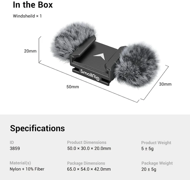 Alt view image 5 of 5 - SmallRig Noise-Reduction Windsheild for Nikon Z 30 - 3859