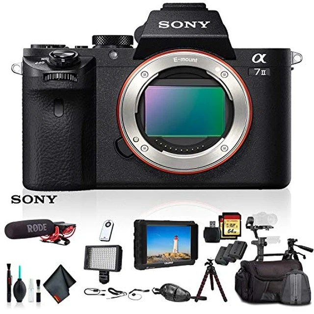 Alt view image 6 of 7 - Sony Alpha a7 II Mirrorless Camera ILCE7M2/B With Soft Bag, Zhiyun-Tech Stabilizer, 2x Extra Batteries, Rode Mic, LED Light, 2x 64GB Memory Cards, External 4K Monitor , Plus Essential Accessories