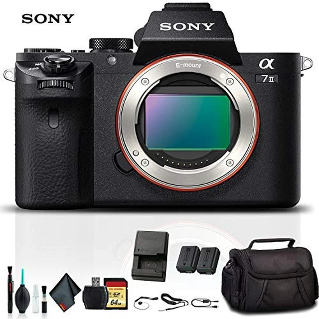 Alt view image 6 of 6 - Sony Alpha a7 II Mirrorless Camera ILCE7M2/B With Soft Bag, 64GB Memory Card, Card Reader , Plus Essential Accessories