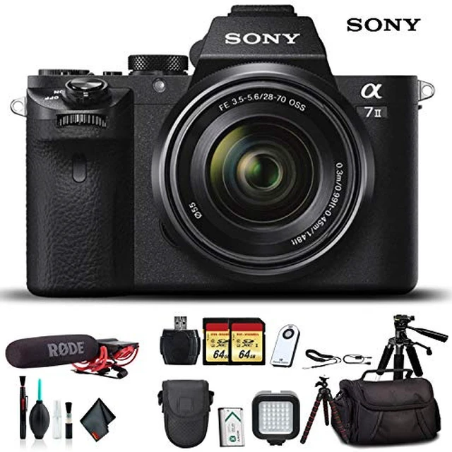 Alt view image 6 of 6 - Sony Alpha a7 II Mirrorless Camera with FE 28-70mm f/3.5-5.6 OSS Lens With Soft Bag, 2x Extra Batteries, Rode Mic, LED Light, HD Monitor, 2x 64GB Memory Card, Sling Bag, , Plus Essential Accessories
