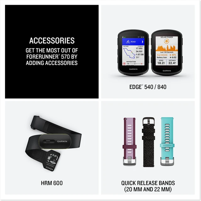 Alt view image 7 of 7 - Garmin Forerunner 570 42MM, Bone/Raspberry/Mango , Air Pro EarBuds