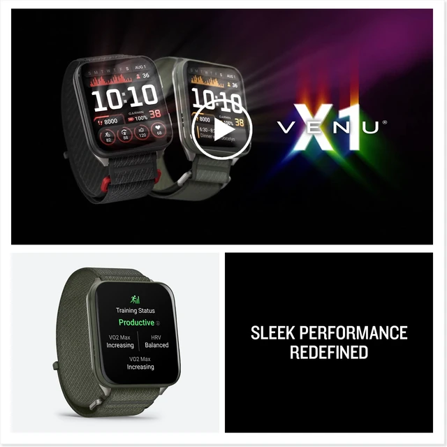 Alt view image 7 of 7 - Garmin Venu X1 Thin and Lightweight GPS Smartwatch, Moss with Titanium Caseback