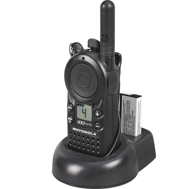 Alt view image 6 of 7 - 2 x Motorola CLS1410 UHF 1 W 4-Channel 2-Way Radio - 2 Pack With Mic Bundle