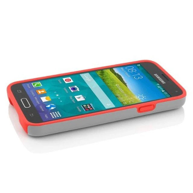 Alt view image 5 of 7 - Incipio Stowaway for Samsung Galaxy S5 - Gray/Neon Orange