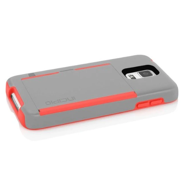 Alt view image 6 of 7 - Incipio Stowaway for Samsung Galaxy S5 - Gray/Neon Orange