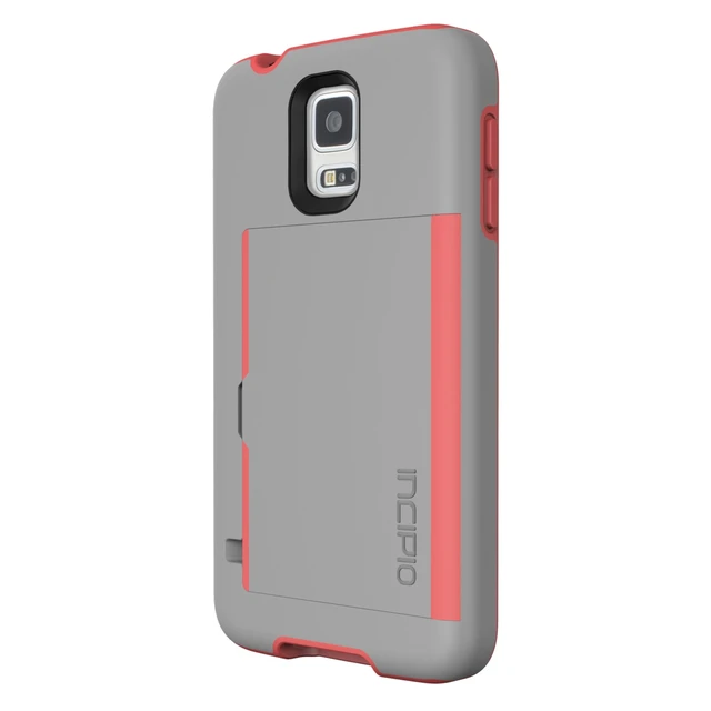 Alt view image 7 of 7 - Incipio Stowaway for Samsung Galaxy S5 - Gray/Neon Orange