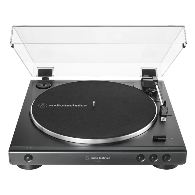 Alt view image 5 of 5 - Audio-Technica AT-LP60X-BK Fully Automatic Belt-Drive Stereo Turntable, Black, Hi-Fi, 2 Speed, Dust Cover, Anti-Resonance, Die-Cast Aluminum Platter
