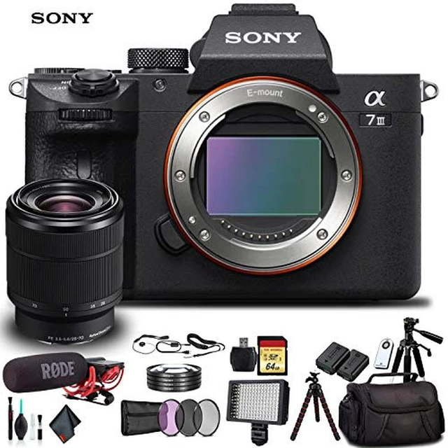Alt view image 6 of 6 - Sony Alpha a7 III Mirrorless Camera with 28-70mm Lens ILCE7M3K/B With Soft Bag, Additional Battery, Rode Mic, LED Light, 64GB Memory Card, Sling Soft Bag, Card Reader , Plus Essential Accessories
