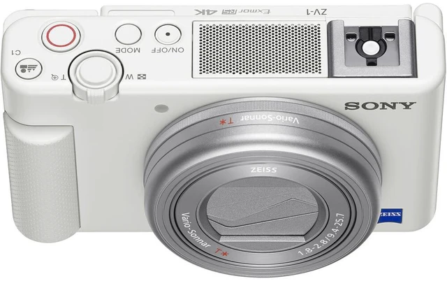 Alt view image 5 of 7 - Sony ZV-1 Digital Camera (White) + 64GB Card + Case + Extra Battery + Software