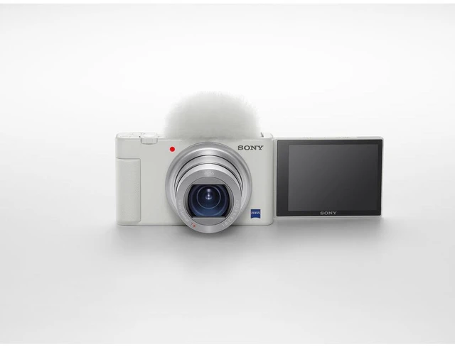 Alt view image 7 of 7 - Sony ZV-1 Digital Camera (White) + 64GB Card + Case + Extra Battery + Software