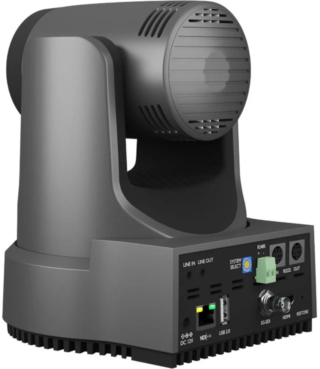 Alt view image 6 of 7 - PTZOptics Move 4K PTZ Camera with 12x Zoom (Gray) (PT12X-4K-GY-G3) + Wall Mount