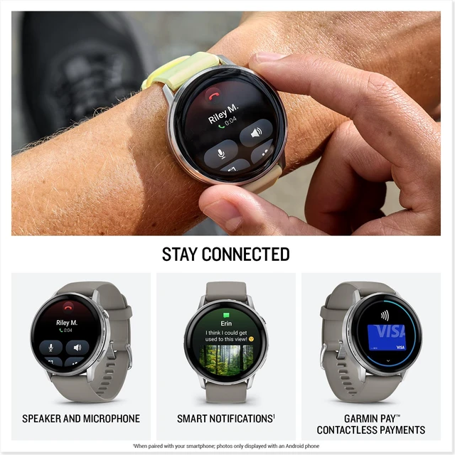 Alt view image 5 of 7 - Garmin Venu 4, 45mm, Advanced Health and Fitness GPS Smartwatch, Bright and Colorful Display, Built-in Flashlight, 12 Days of Battery Life, Silver with Silver Gray Silicone Band