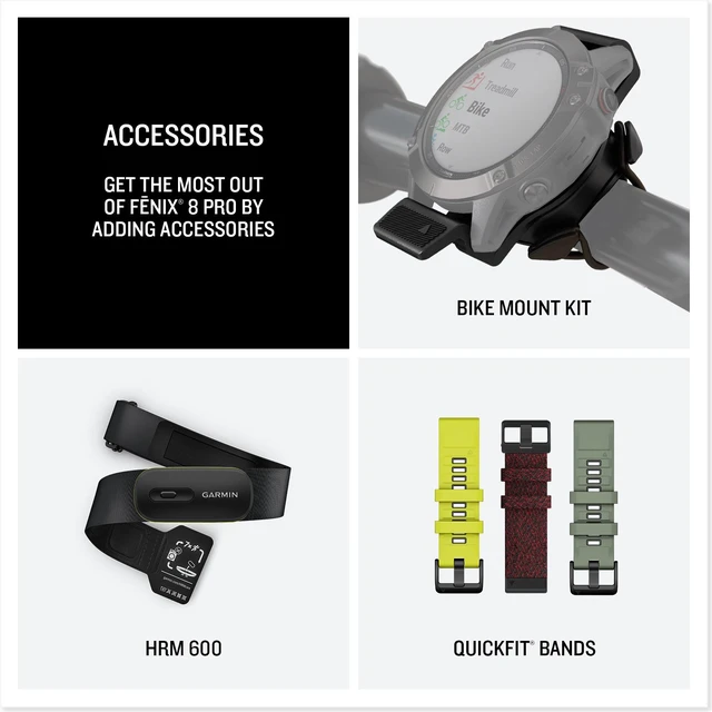Alt view image 7 of 7 - Garmin Fenix 8 Pro 47mm, AMOLED Display GPS Smartwatch, Sapphire, Titanium Bundle
