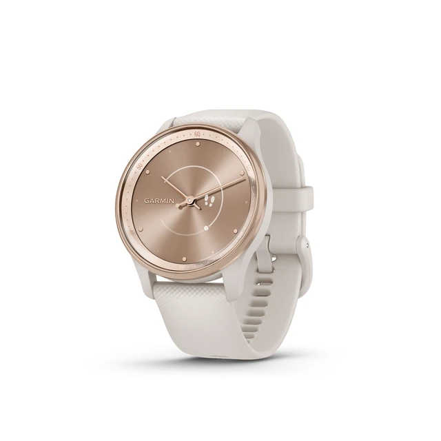 Alt view image 7 of 7 - Garmin vivomove Trend Analog Smartwatch Peach Gold Steel Bezel - Ivory Case