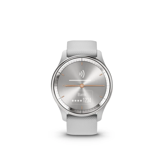 Alt view image 6 of 7 - Garmin vivomove Trend Analog Smartwatch Silver Bezel - Mist Grey Case