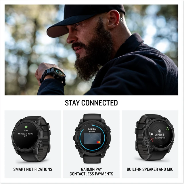 Alt view image 5 of 7 - Garmin tactix® 8 47mm, AMOLED Display, Premium Tactical GPS Smartwatch, Includes Applied Ballistics Ultralight Solver