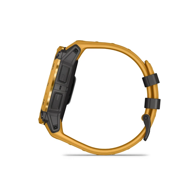 Alt view image 4 of 4 - Garmin Instinct® 3 - 50 mm, Solar, Rugged Outdoor GPS Smartwatch, Built-in Flashlight, Alpine Rush Collection Limited Edition Color, Sunburst with Sunburst/Gray Band