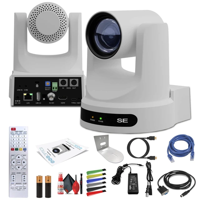 Alt view image 6 of 6 - PTZOptics Move SE PTZ Camera with 30x Optical Zoom (White) (PT30X-SE-WH-G3) + Wall Mount (White)