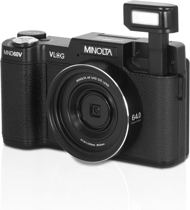 Alt view image 5 of 7 - Minolta MND60V 64 MP Autofocus / 4K60FPS Ultra HD VLOG Camera Kit Bundle