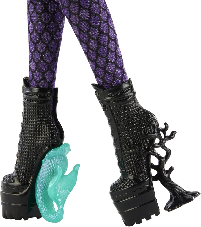 Alt view image 5 of 5 - Monster High x Wednesday Doll and Accessories, Bianca Barclay Collectible in Nevermore Academy Uniform with Siren Amulet, Backpack and Doll Stand