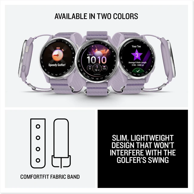 Alt view image 5 of 5 - Garmin Approach® J1, Junior Golf Watch with GPS, Bright and Colorful Display, Tee-Off Guidance, Essential Features for Learning and Improving, Lilac