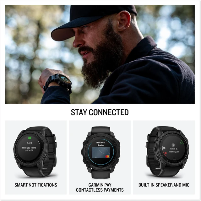 Alt view image 5 of 7 - Garmin tactix 8 51mm, Solar Charged Display, Premium Tactical GPS Smartwatch, Includes Applied Ballistics Ultralight Solver