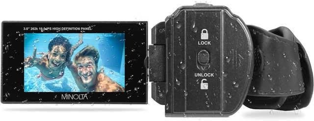 Alt view image 5 of 7 - Minolta MN4K300WP 4K Ultra HD / 56 MP Waterproof Camcorder - Black - Bundle