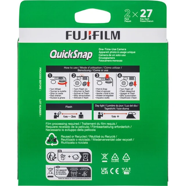 Alt view image 7 of 7 - FUJIFILM QuickSnap Flash 400 Disposable Camera (27 Exposures, 2-Pack), Bundle