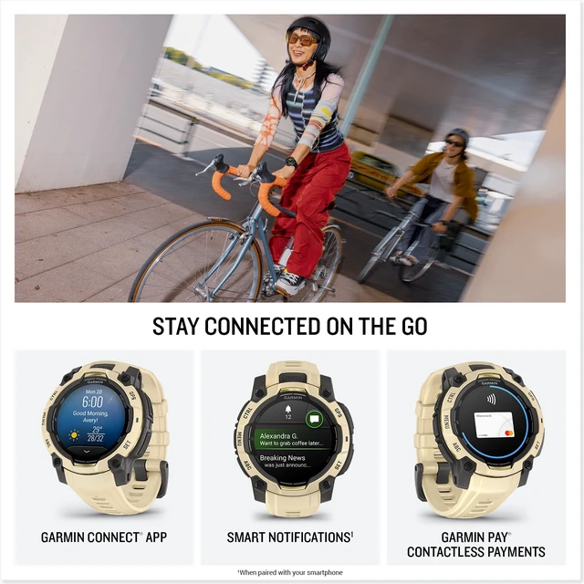 Alt view image 5 of 7 - Garmin Instinct 3 45mm AMOLED Citrine GPS Smartwatch 18 Day Battery Bundle